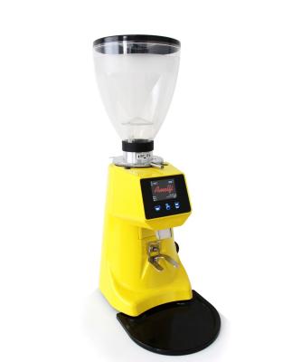 China New Design Commercial 74mm Burr Grinding Espresso Machine Coffee Cleaning Grinder in Yellow for sale