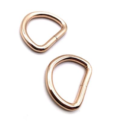 China Bag Accessories YYX 1 Inch Plating Rose Gold Color Triangle D-Rings Mini Metal D-Ring Brass Buckle for sale