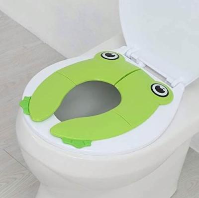 China Plastic Toilet Baby Child Safety Product Baby Potty Training Toilet Seat Foldable Toilet Seat Cover The Frog Shape for sale