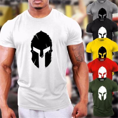 China Wholesale Compressed Sports T Shirts 100%cotton Shirts Simple Fitness Mask Pattern Shirts for sale