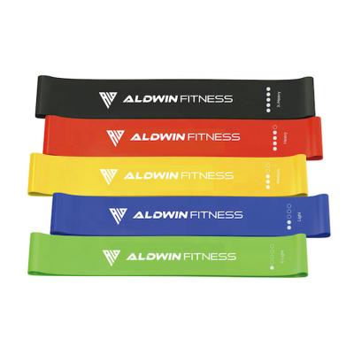 China Latex Gym Latex Loop Training Bands Set Elastic Shorts Mini Set of 5 Private Label Booty Resistance Bands for sale