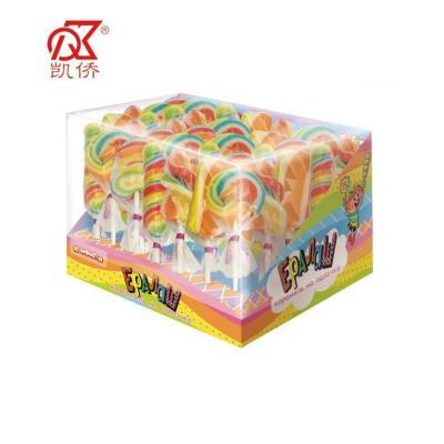 China 15g Natural Fruit Flavors Rainbow Lollipop for sale