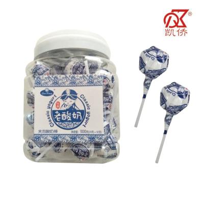 China 22g Natural Yogurt Bubble Gum Lollipop for sale