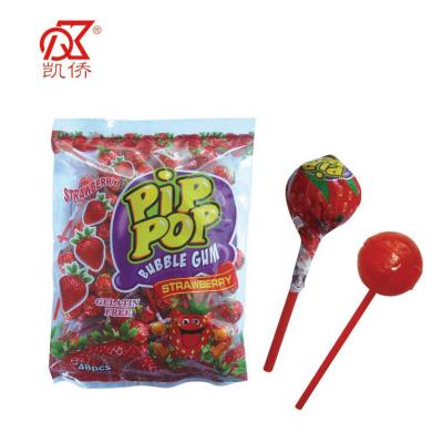 China 16g Natural Halal Fruit Ball Shape Bubble Gum Candy &Lollypop for sale