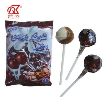 China Natural Chewy 19g Choco Center Lollipop Yogurt Candy for sale