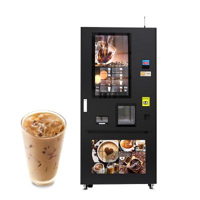 China Hotel subway station shopping mall bean coffee vending machine full automatic coffee touch screen advertising message for sale