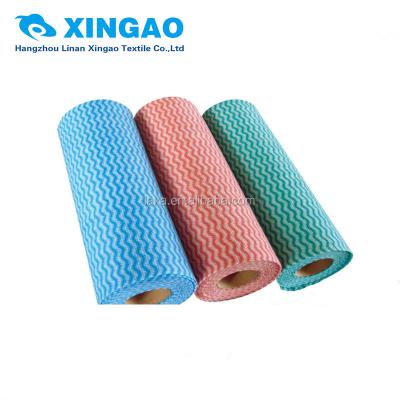 China Sustainable Polyester 70% Viscose 30% Nonwoven Cleaning Cloth Washing Rolls / Cleaning Cloth for sale