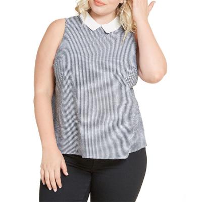 China Anti-wrinkle hot sale fashion clothing plus size plaid tank top for women for sale