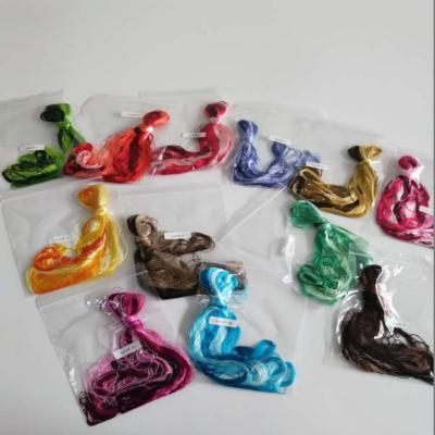 China Elastic Hot Sale 100% Silk Embroidery Thread 6pcs/set 8color/set Good Quality Silk Thread For DIY for sale