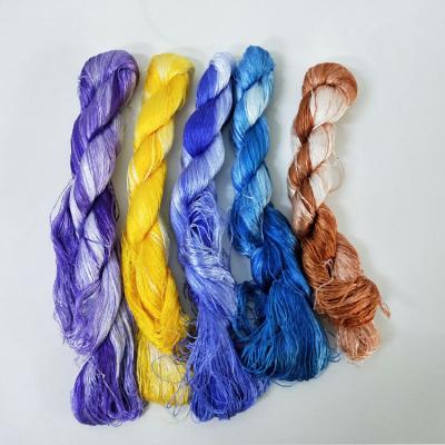 China Apparel sewing 100% pure silk thread high quality solid variegated color pure silk embroidery thread for diy embroidery for sale