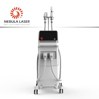 China Hair removal best selling aesthetic device ipl+nd yag 2 handles machine for beauty salon for sale