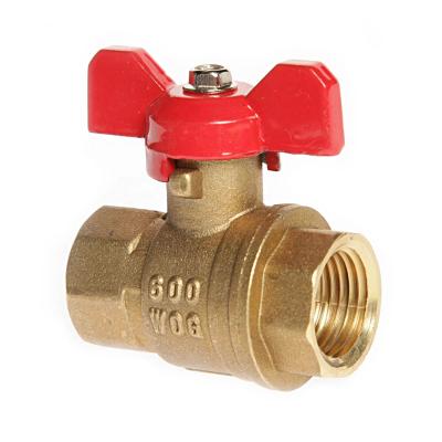 China General China Manufacture Brass Butterfly Handle Valve Male And Female Thread Brass Ball Valves for sale