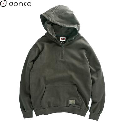 China Custom made premium street wear anti-shrink heavy hoodie 460 GSM stringless hoodie for sale