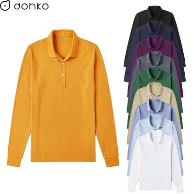 China Anti-Wrinkle Vintage Polo Long Sleeve Polo Shirts In Solid Colors for sale