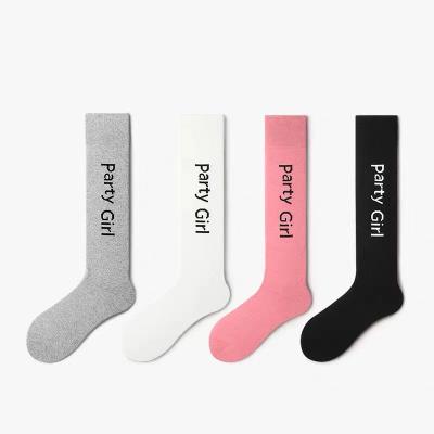 China QUICK DRY Custom Cotton Crew Socks With Cozy Funny Happy Logo Socks for sale