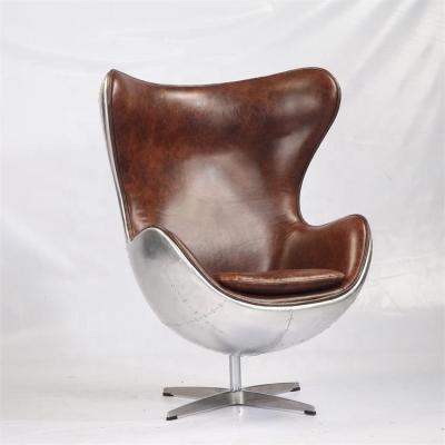 China Classic Vintage Brown Leather Chair Spinning Aviator for sale