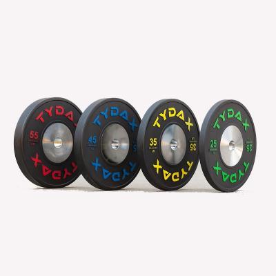 China Virgin Weightlifting Rubber Competition Black Rubber Bumper Plate for sale