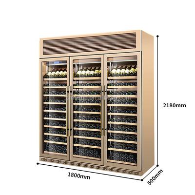 China MUXUE 3 Door Single-Temperature Glass Wine Display Cooler Red Wine Fridge Wine Cooler MX-HJG1800F for sale