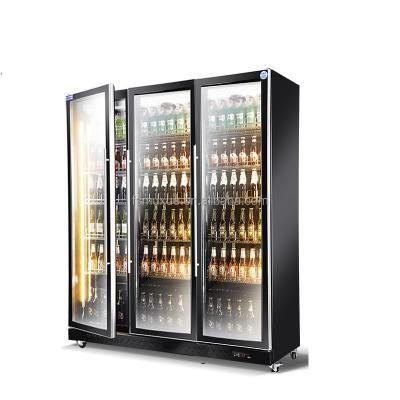 China Commercial Single-temperature MUXUE Glass Beer Beer Fridge 3-Door 3-Door Beverage Refrigerator Upright Display MX-PJG1680F-1 for sale