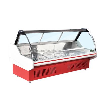 China Single-temperature MUXUE Refrigerated Deli Showcase Meat Fresher Deli Shows Delicatessen Fresher Showcase MX-SSG2500F Te koop