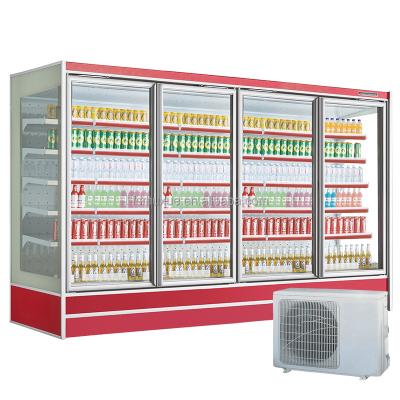 China Vegetable Cortina De AR Remote Compressor Fruit Vegetable Single-temperature Door Geladeira Showcase Glass Vertical Fruta Air Curtain for sale