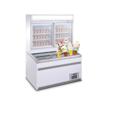 China Commercial Single-temperature MUXUE Refrigerator Store Combination Island Top Freezer Freezer Bottom Freezer 368L+600L for sale