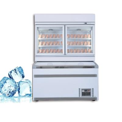 China Commercial Single-temperature MUXUE Refrigerator Store Combination Island Top Freezer Freezer Bottom Freezer 530L+850L for sale