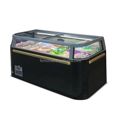 China Visible Island Freezer Single-temperature MUXUE Combination Fridge Supermarket Commercial Island Freezer Head for sale