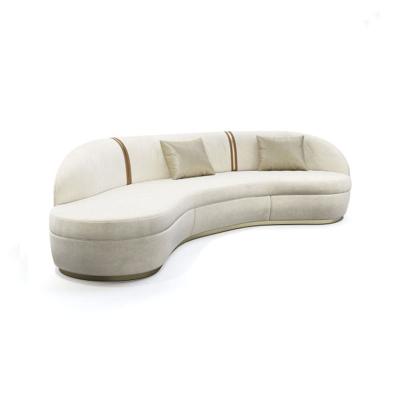 China (Others) High End Stylish Modern Furniture Adjustable Sofa Couch Settee With Bolster With Pillow White Sofa for sale