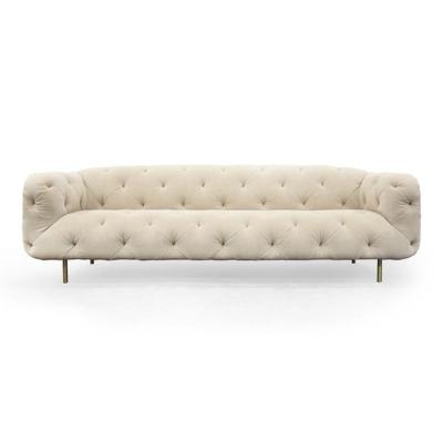 China Modern Design Modern Italian White Velvet Fabric Couch Living Room Furniture for sale