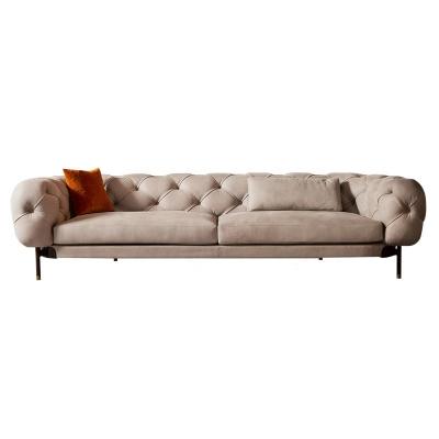 China Modern Italian Luxury Leather Chesterfield Arm Sofa Set For Living Room for sale