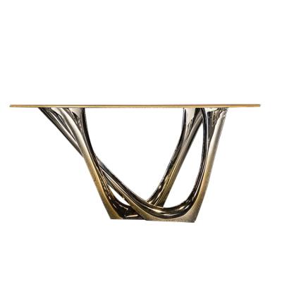 China Modern Art Designer Marblehallway Hall Entry Metal Luxury Modern Console Table for sale