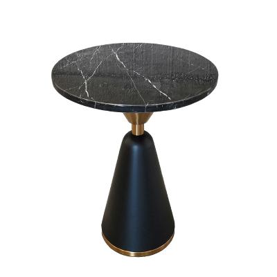 China Movable Modern Light Luxury Round Living Room Some Stainless Steel Corner Tables Movable Marble Edge for sale