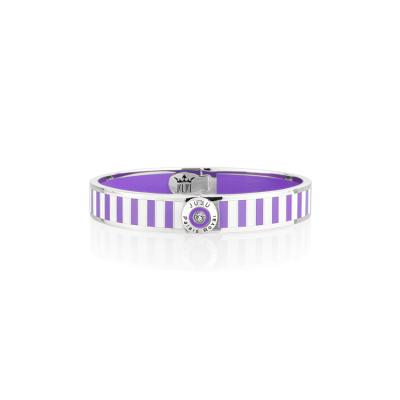 China Exquisite hot sale special design enamel purple bracelet and double sided enamel stripe polish white for sale