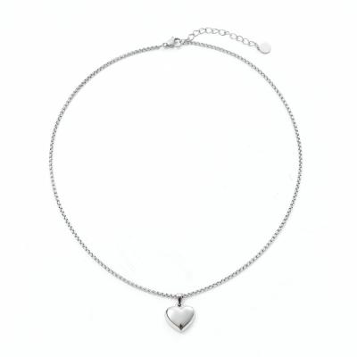 China Fashion Trendy Women Love Lock Master Heart Necklace Stainless Steel Tiny Personalized Pendant Necklace for sale