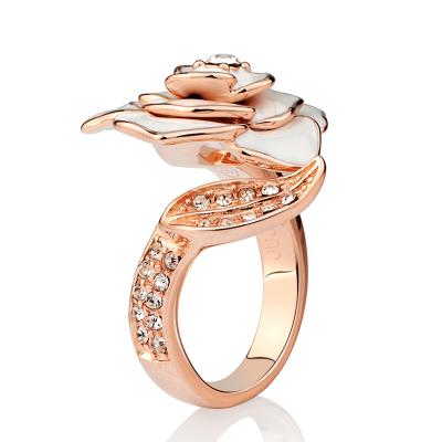 China Infinite Flower Fashion Romantic Ring Real 925 Silver Rings Sparkling Popular Zircon Rose Flower Women Rings Jewelry for sale