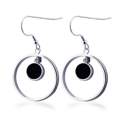 China Enamel Earring 2020 New Geometric Circle Earrings Enamel Double Round Earrings For Formal Occasion for sale