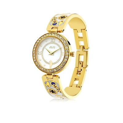 China Women's Elegant Bracelet Ladies Wristwatch Shining Diamond Jewelry Watch Enamel Pictures Gather Quartz Women Watches for sale