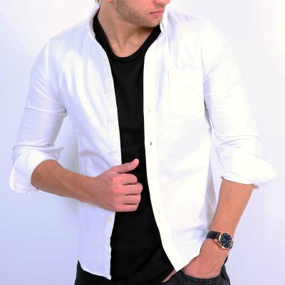 China Factory Direct Breathable Custom White Mens Workout Casual Shirt Long Sleeve for sale