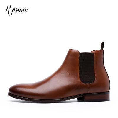 China Waterproof Genuine Leather 2021 Men's Shoes Mens Chelsea Boots Shoes Leather With Italy Design for sale