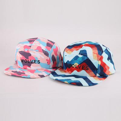 China JOINT Hot Selling Digital Printing Camp Hats 5 Panel Logo High Quality Custom Camp Hats for sale