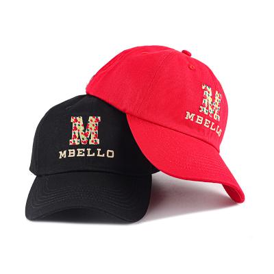 China Women's COMMON Baseball Cap Red Men's Cotton Embroidery Fashion Logo Custom Dad Hat for sale