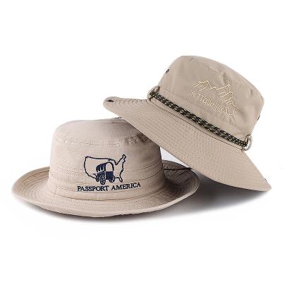 China Custom Image Logo Fisherman Hat Mens Womens Designer Bucket Hat With String for sale