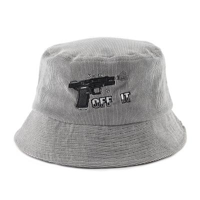 China High Quality Custom Picture Embroidery Logo Corduroy Bucket Hats for sale