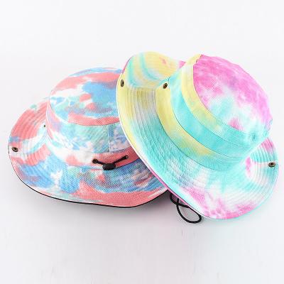 China Custom Dobby Cotton Fashion Sublimated Tie Dye Bucket Hat High Quality for sale