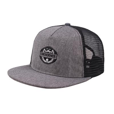 China JOINT Bill Mesh Hat Flat Embroidery Custom Snapback Trucker Hat for sale