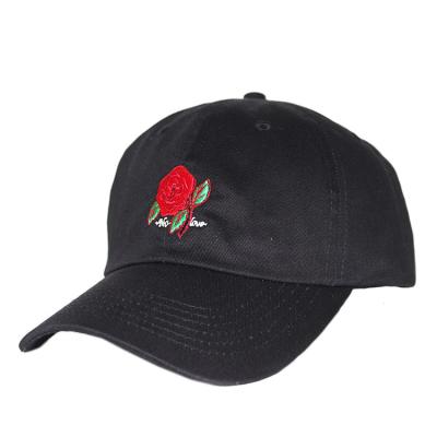 China COMMON Unstructured Dad Hat Rose Dad Hat Embroidery , Custom Cheap Dad Hats for sale