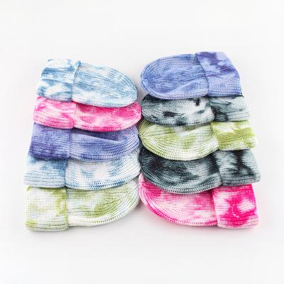 China COMMON Custom Winter Knitted Hats Tie Dye Beanie for sale