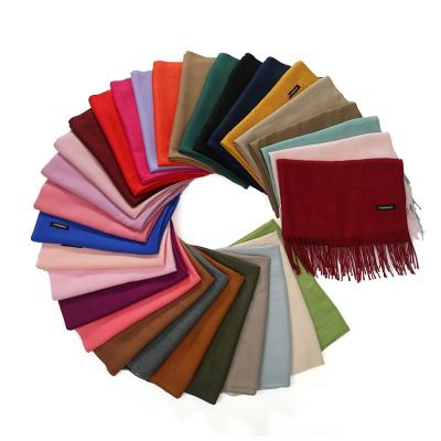 China Azo Free Fashion Custom Design Colorful Solid Plaid Cashmere Scarf Feel Wool Acrylic Scarf for sale