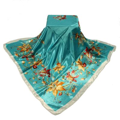 China Square Manufacturers Custom Logo Silk Screen Printing Turkish Silk Scarf, Silk Men's Scarf for sale